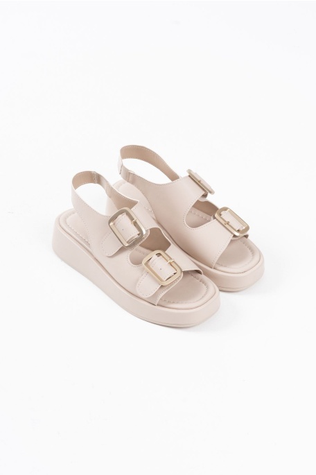 Shery Bej Cilt Sandalet