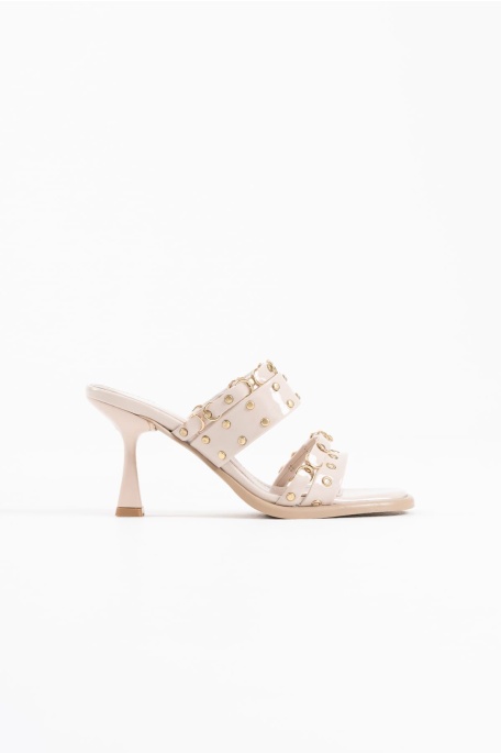 Merlin Topuklu Kadın Bej Terlik