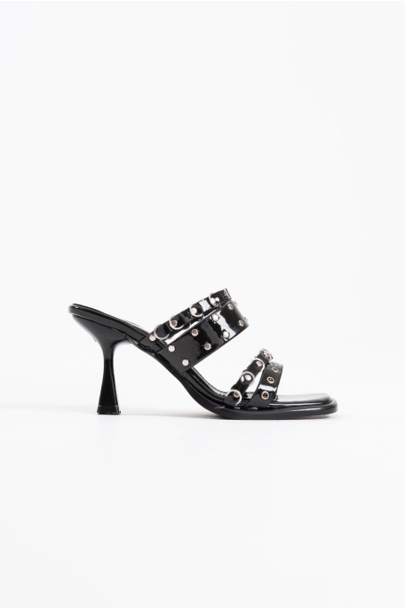 Merlin Topuklu Kadın Siyah Terlik