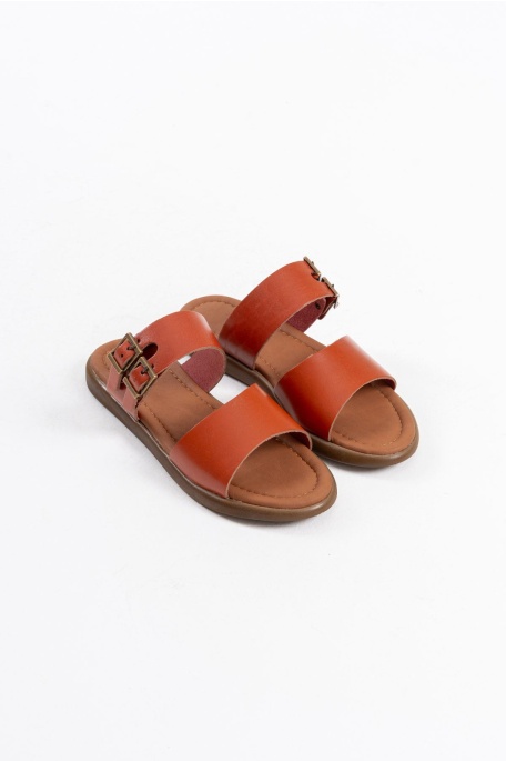 Kares Kiremit Hakiki Deri Terlik