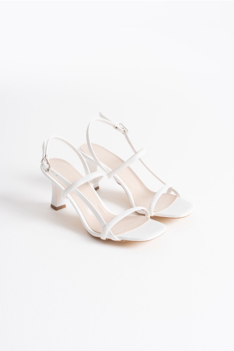 Monya Kadın Beyaz Topuklu Sandalet