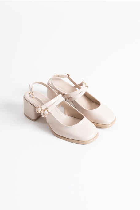 Faye Bej Rugan Kadın Topuklu Ayakkabı