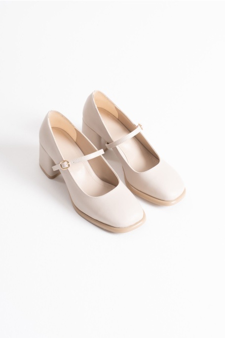 Blown Bej Cilt Kadın Topuklu Ayakkabı