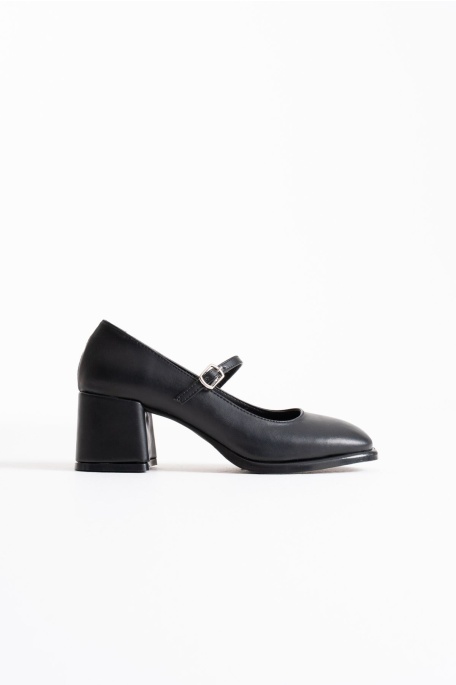 Blown Siyah Cilt Kadın Topuklu Ayakkabı