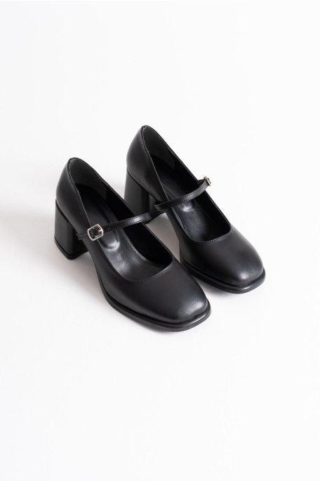 Blown Siyah Cilt Kadın Topuklu Ayakkabı