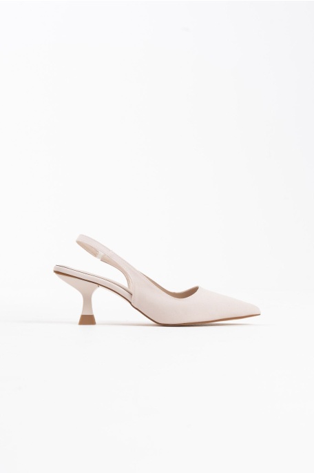 Angelica Kadın Bej Saten Topuklu Ayakkabı