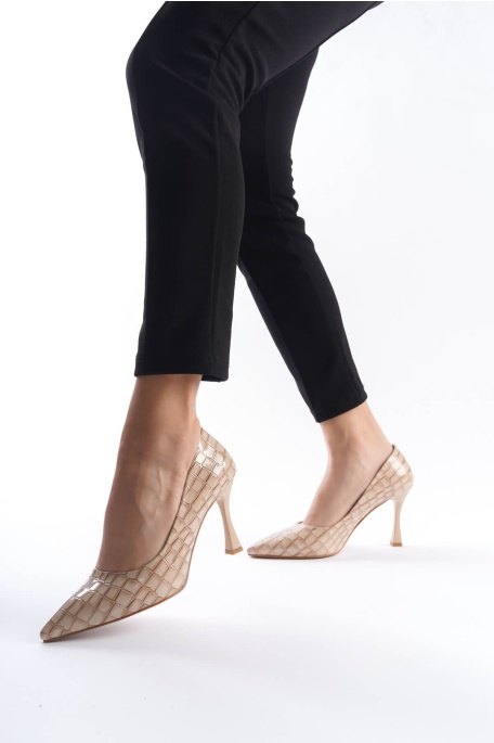 Harper Kadın Nude Kroko Rugan Stiletto