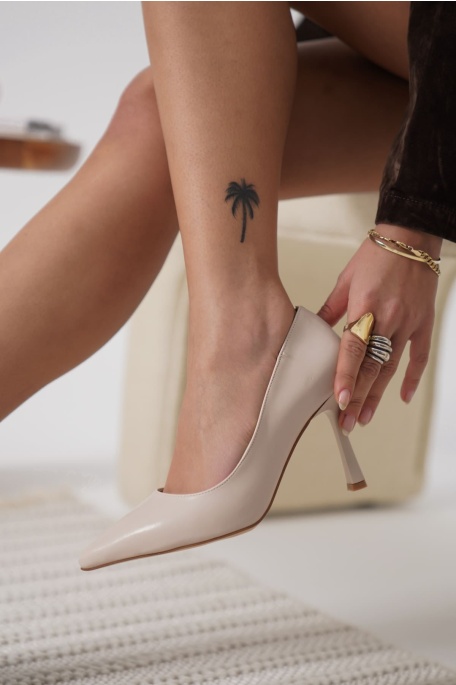 Zelena Kadın Mat Bej Stiletto