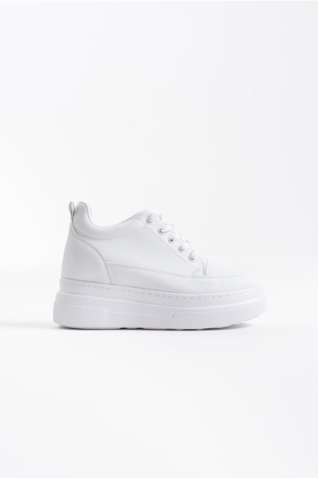 Lauren Kadın Gizli Topuk Mat Beyaz Spor Ayakkabı