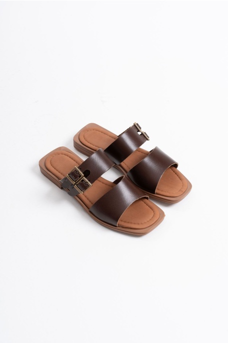 Alessi Acı Kahve Hakiki Deri Terlik