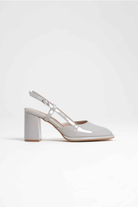 Denma Gri Rugan Kadın Topuklu Ayakkabı