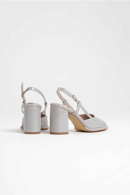 Denma Gri Rugan Kadın Topuklu Ayakkabı