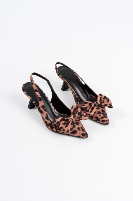 Serra Koyu Leopar Kadın Topuklu Ayakkabı