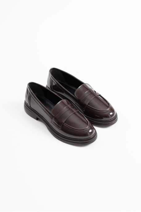 Sunny Kadın Acı Kahve Rugan Loafer