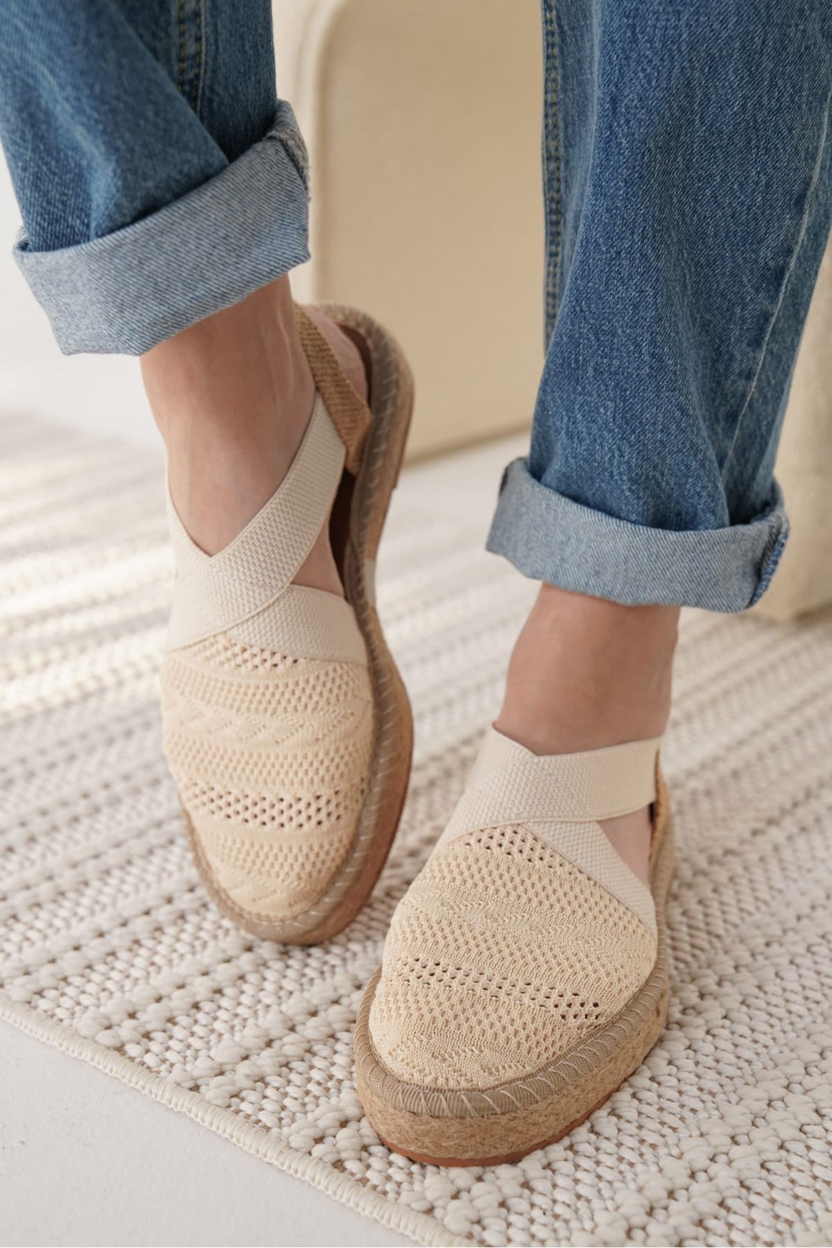 Rosa Kadın Bej Espadril Ayakkabı