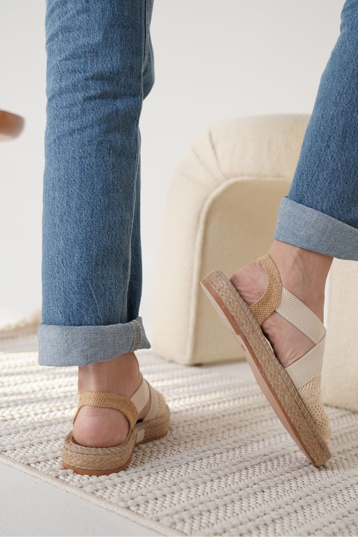 Rosa Kadın Bej Espadril Ayakkabı
