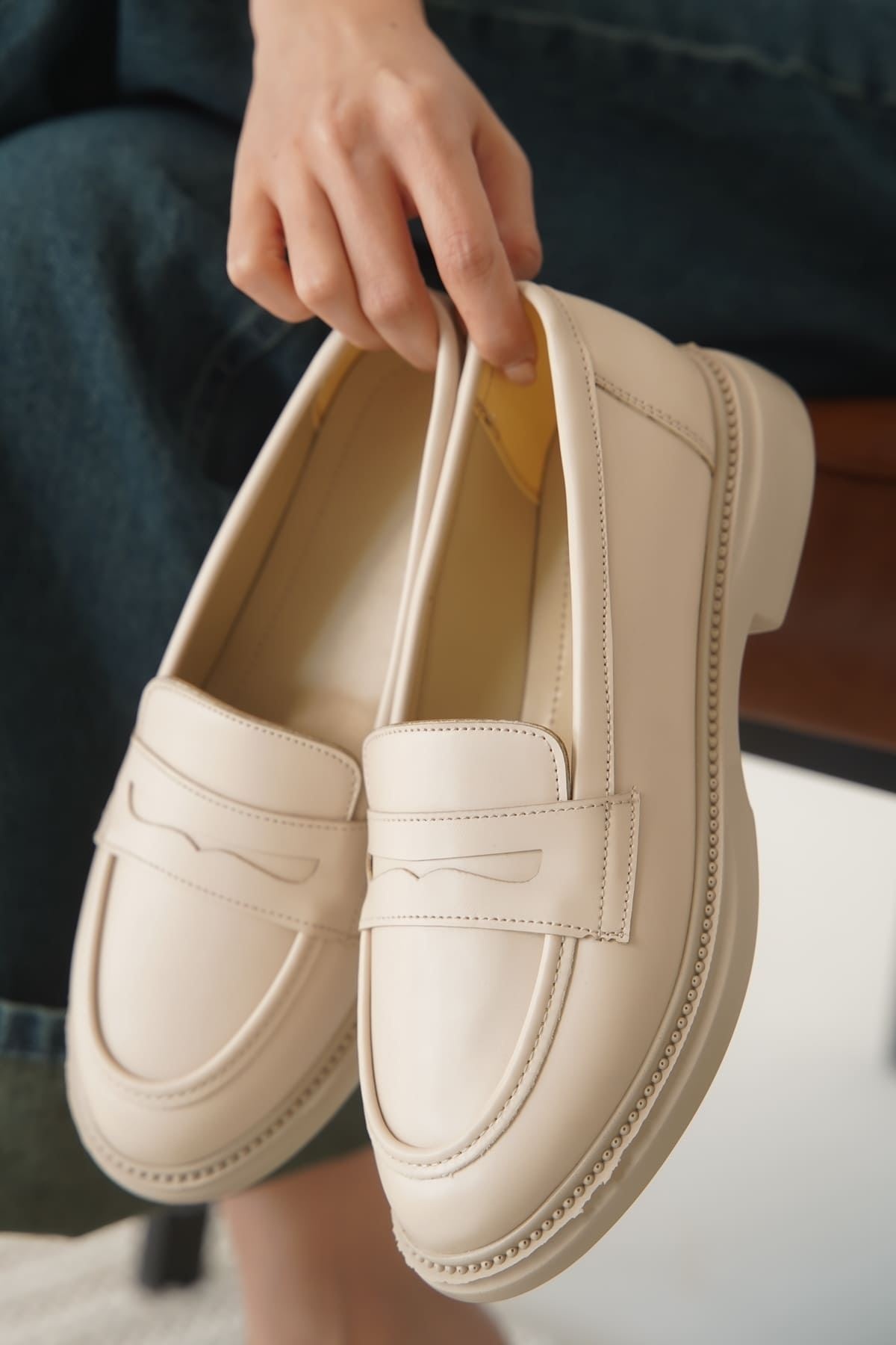 Sunny Kadın Bej Loafer