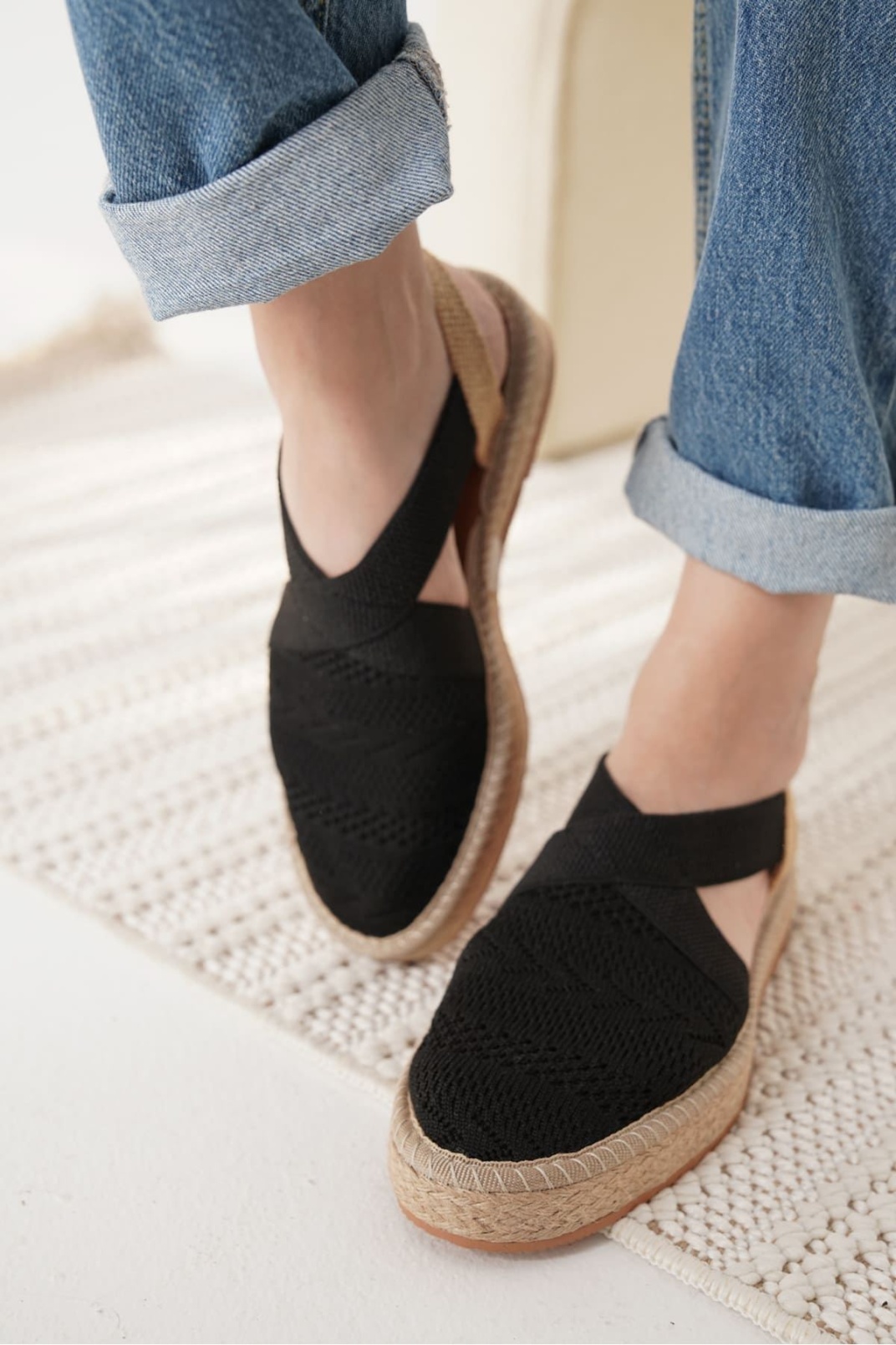 Rosa Kadın Siyah Espadril Ayakkabı