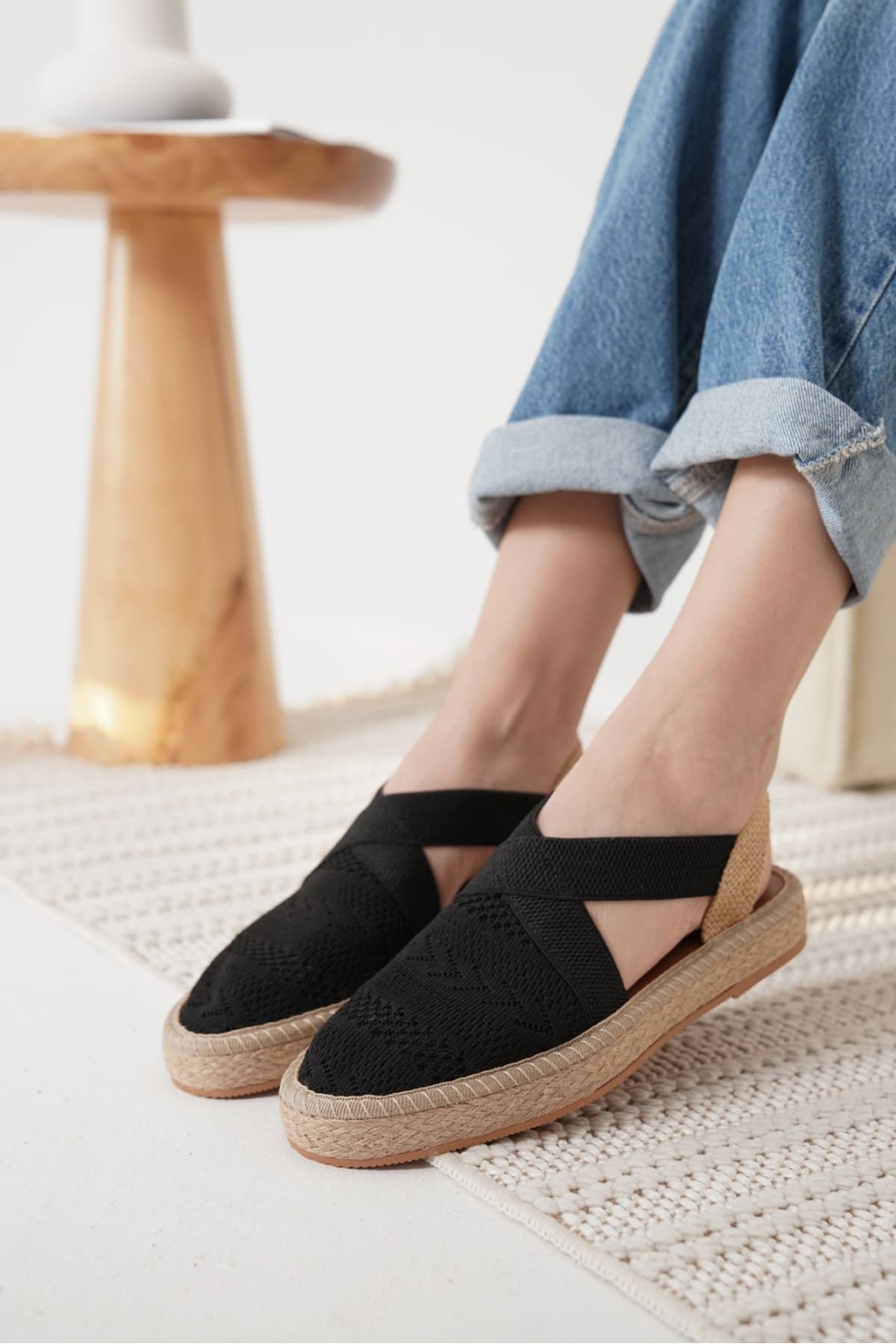 Rosa Kadın Siyah Espadril Ayakkabı