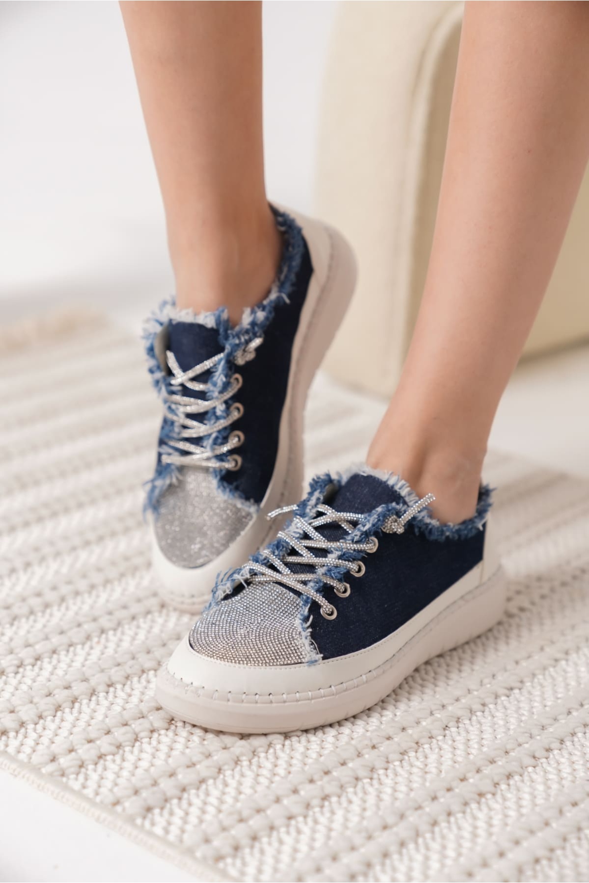 Ankle Lacivert Kadın Günlük Ayakkabı
