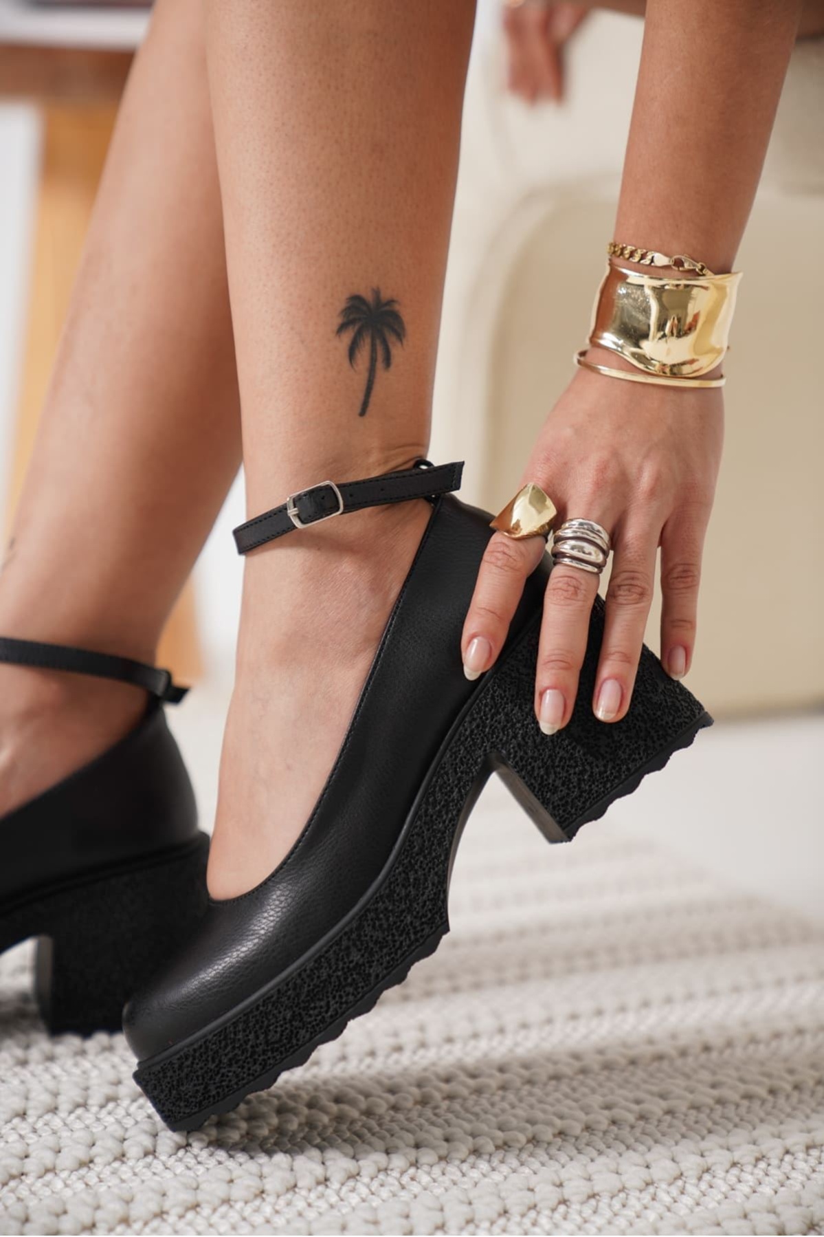 Marla Kadın Siyah Bilekten Baretli Günlük Ayakkabı