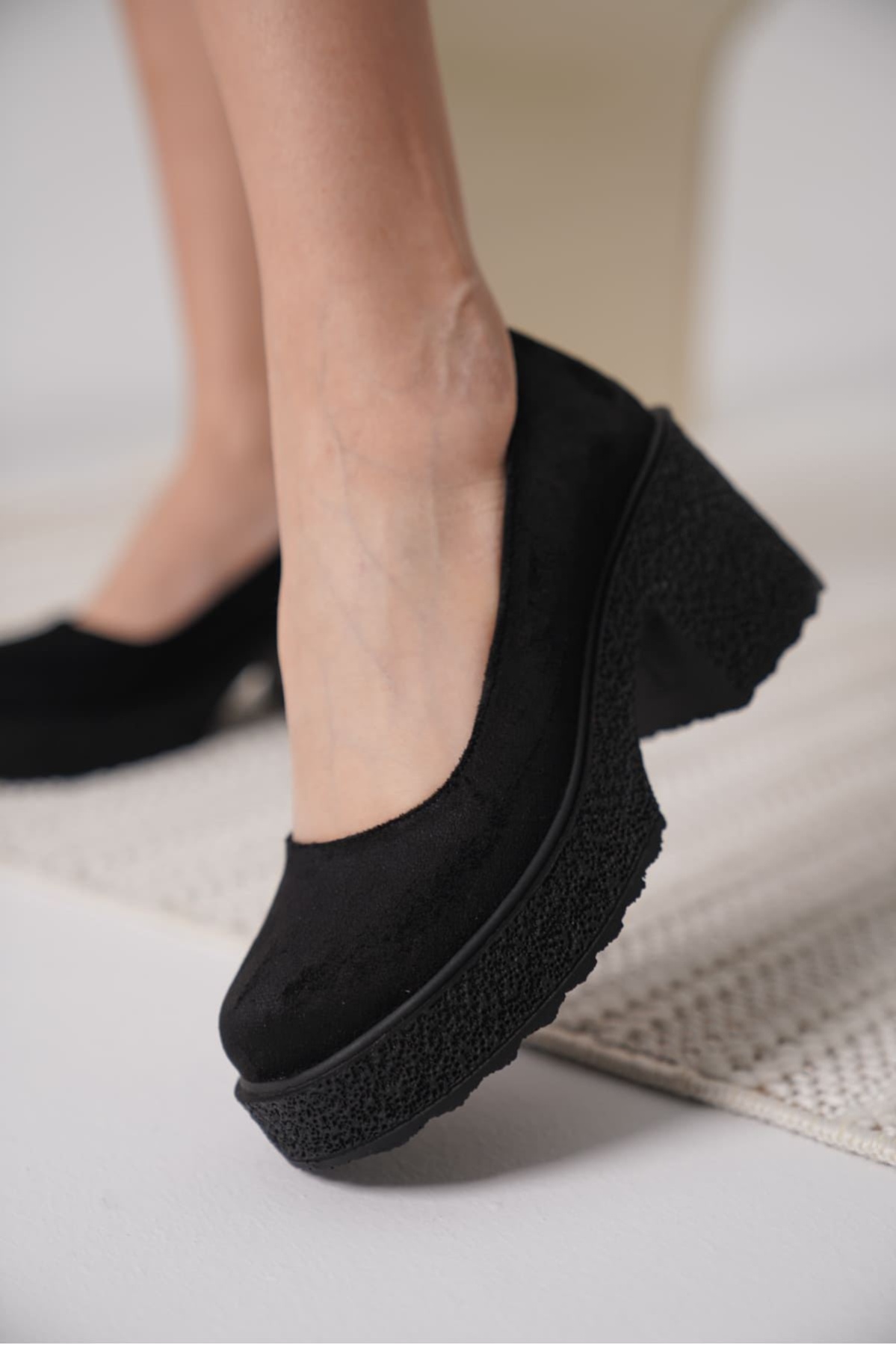 Talya Siyah Süet Kadın Günlük Ayakkabı