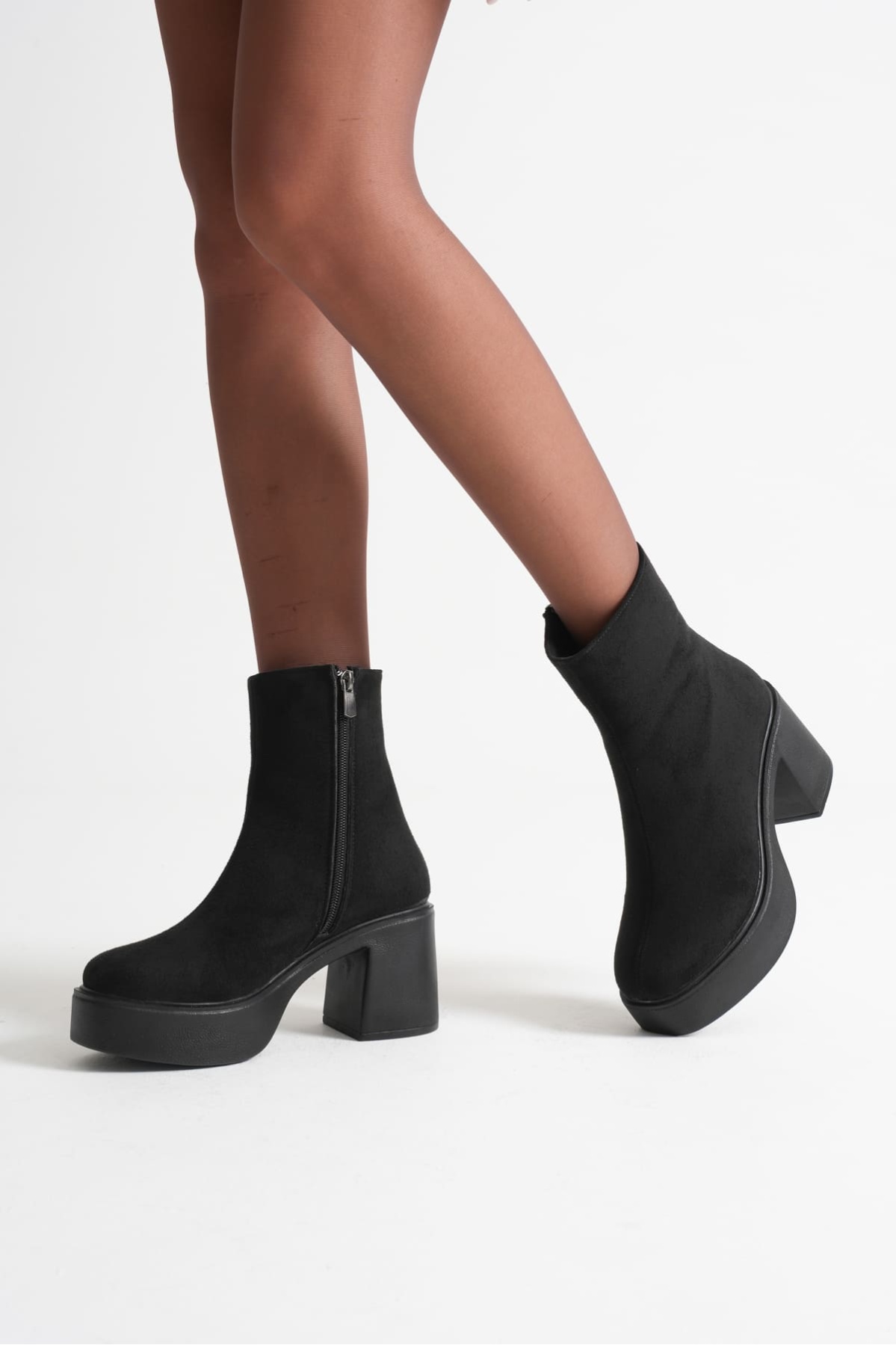 Keti Kadın Siyah Süet Topuklu Bot