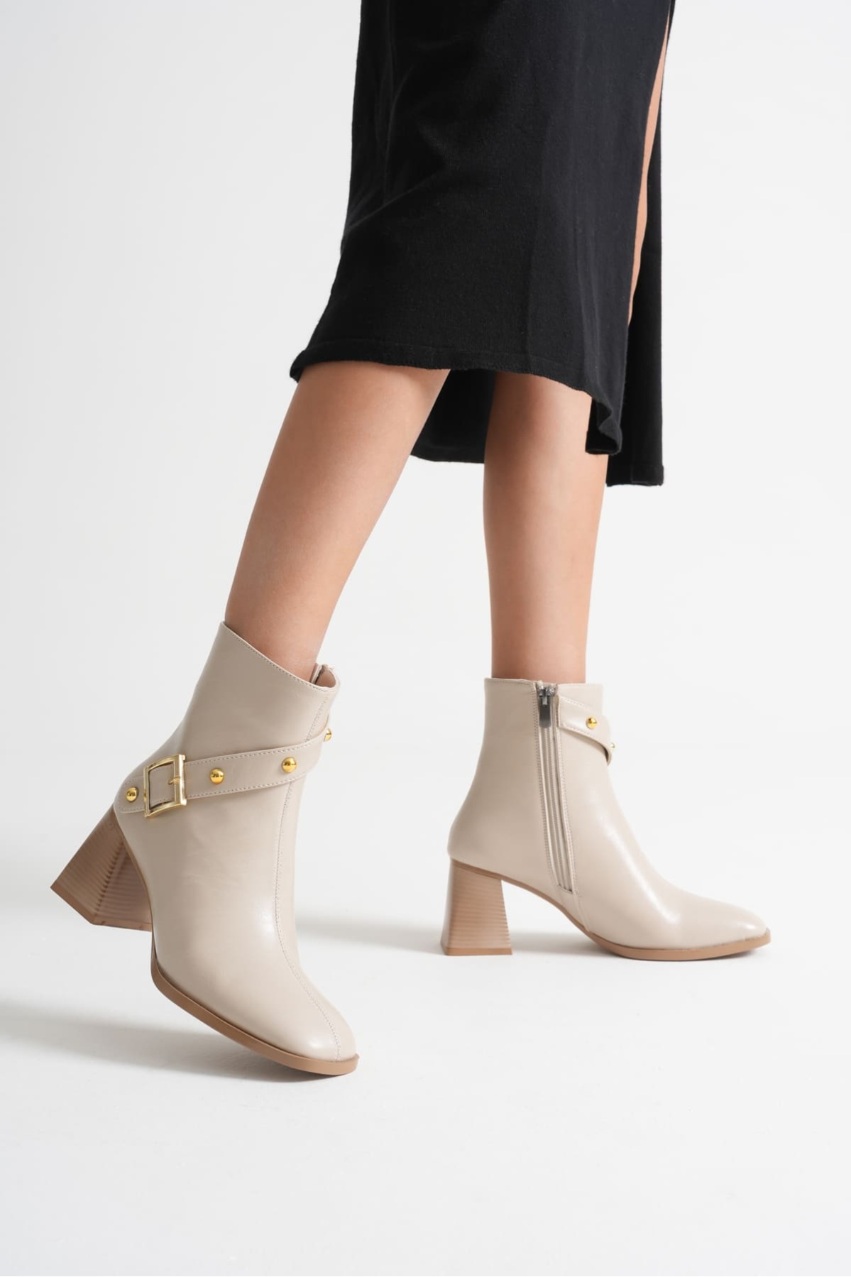 Vera Kadın Bej Topuklu Bot