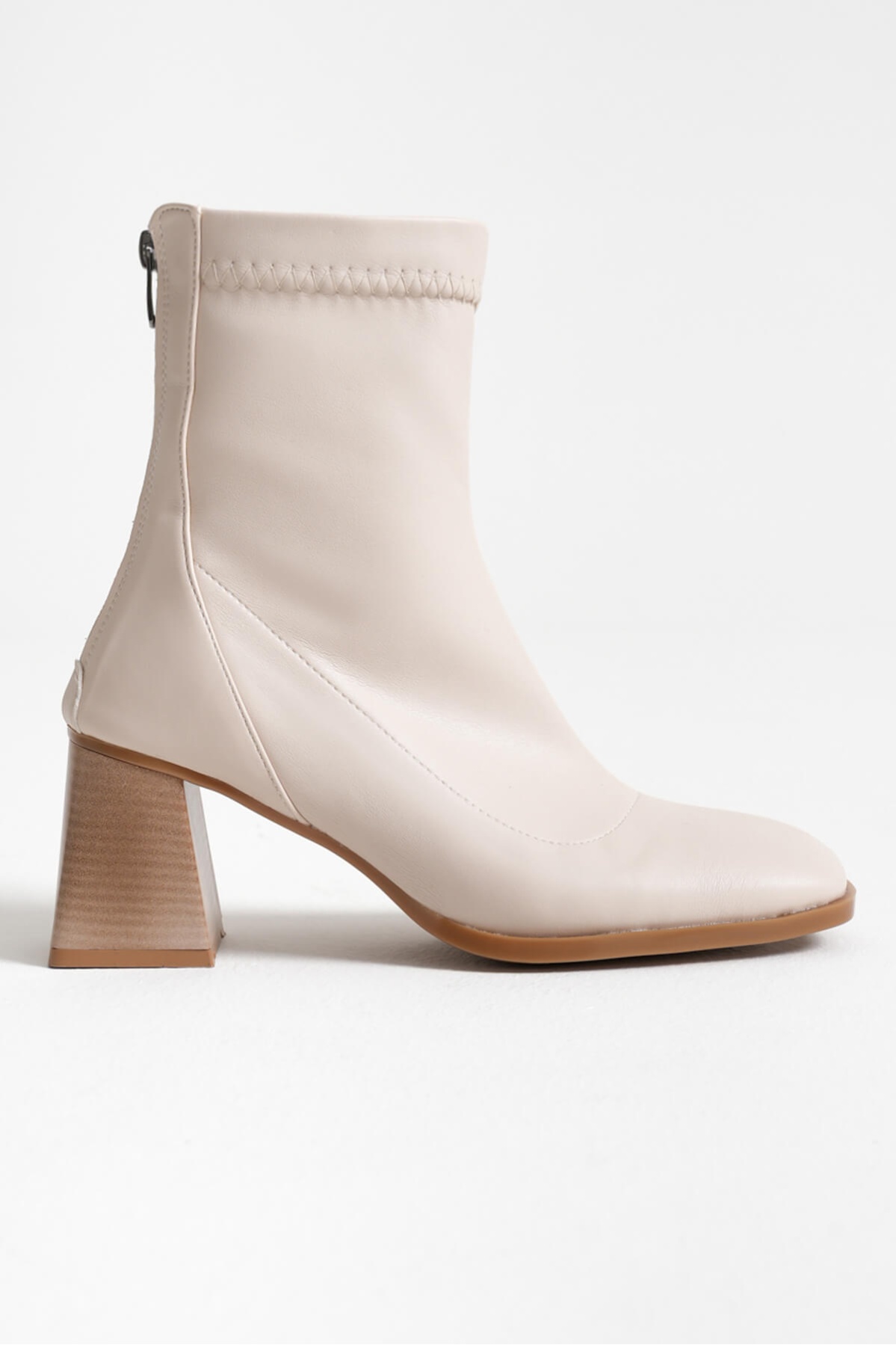 Arvena Bej Kalın Topuklu Streç Bot