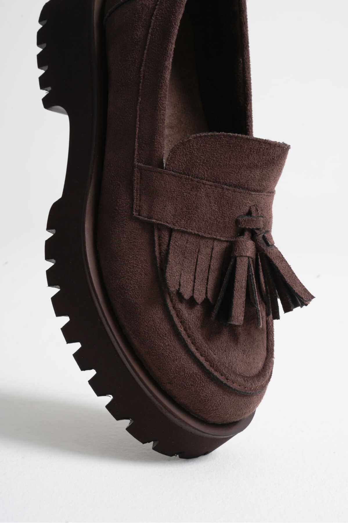 Mina Kadın Günlük Acı Kahve Süet Loafer Ayakkabı