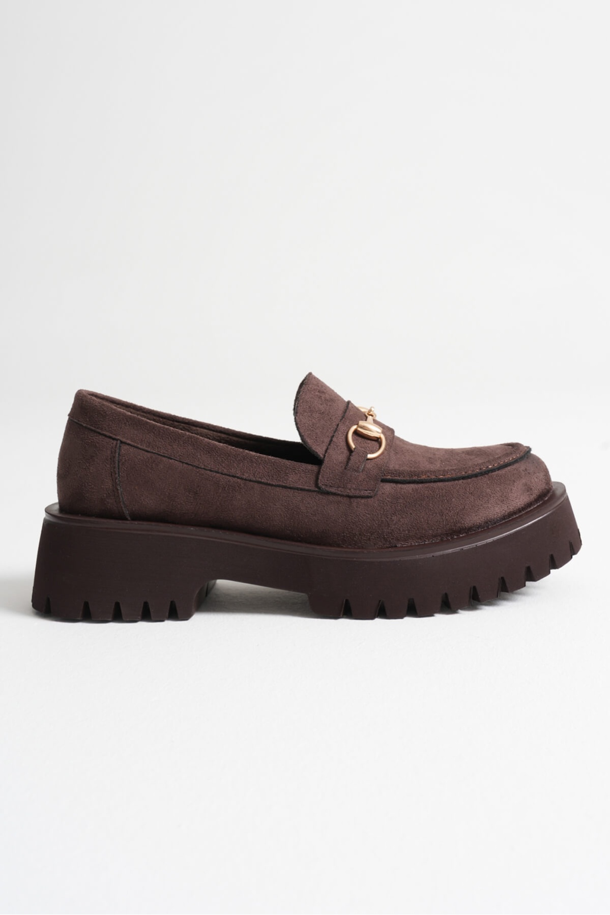 Lara Toka Detaylı Acı Kahve Süet Günlük Loafer Ayakkabı