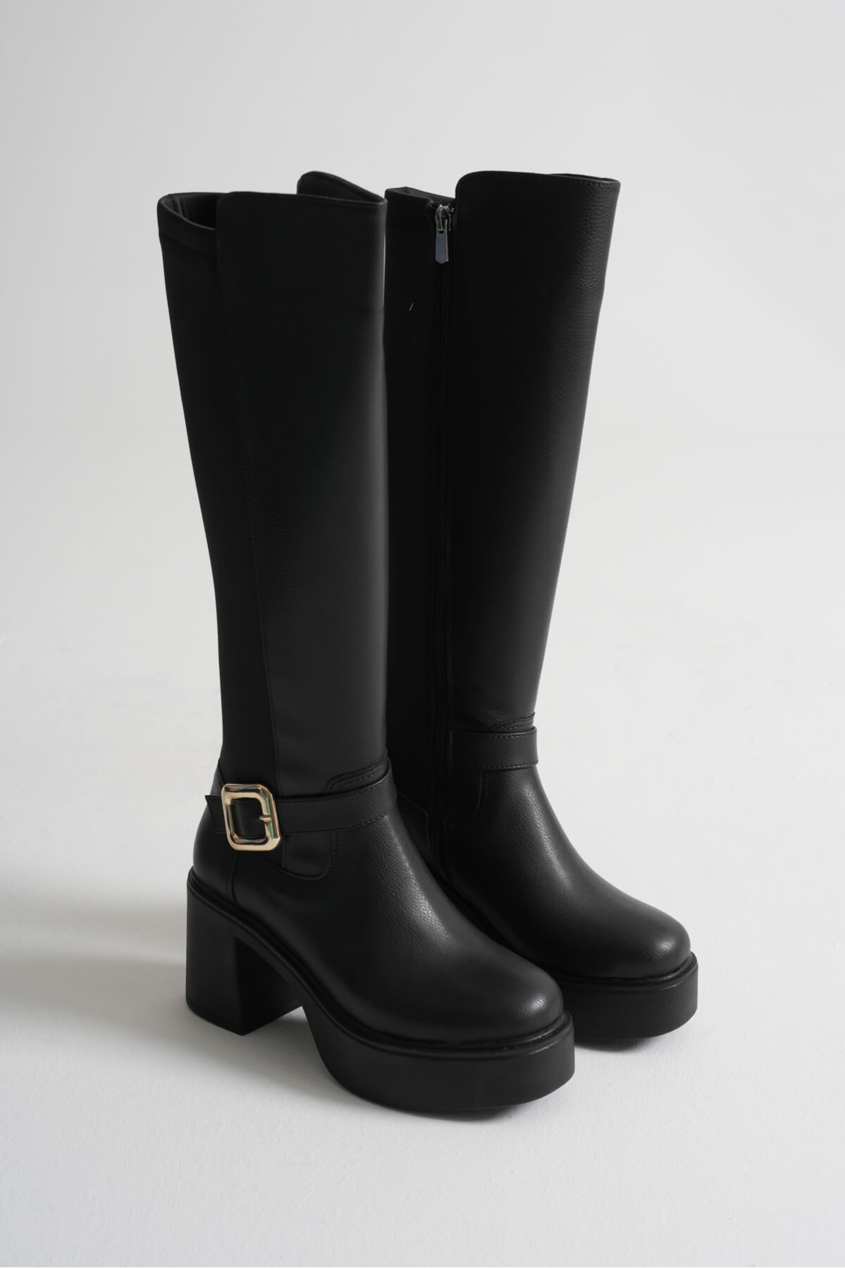 Woly Kadın Günlük Siyah Tokalı Çizme