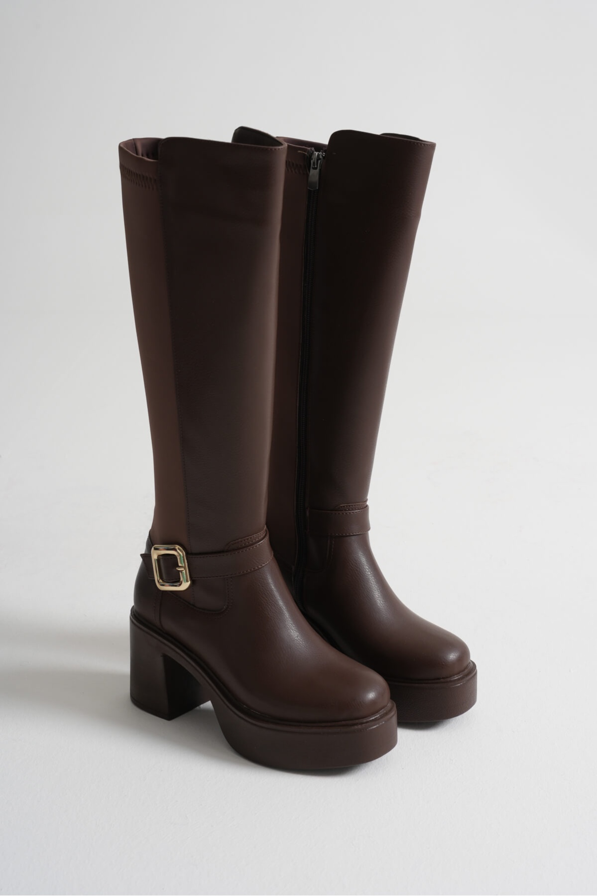 Woly Kadın Günlük Acı Kahve Tokalı Çizme