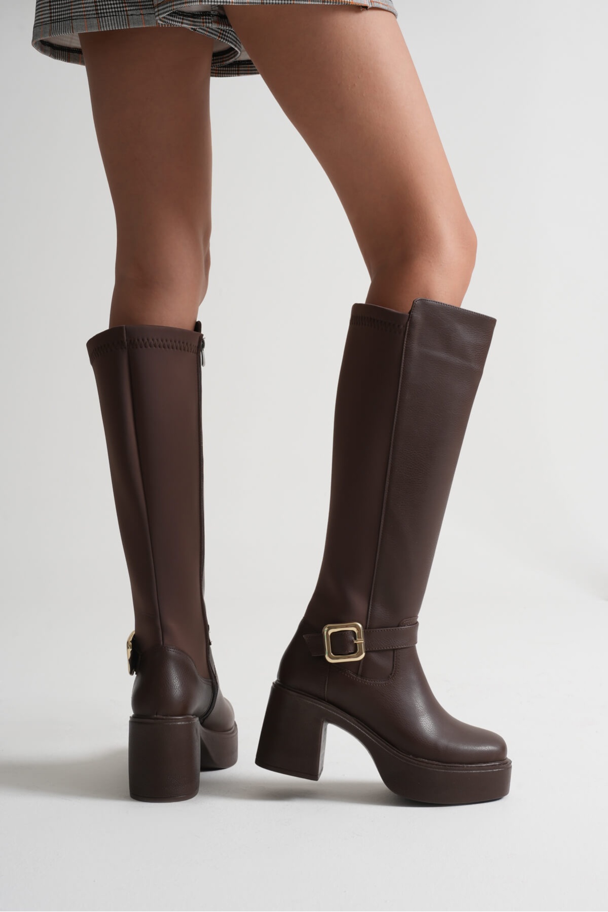 Woly Kadın Günlük Acı Kahve Tokalı Çizme