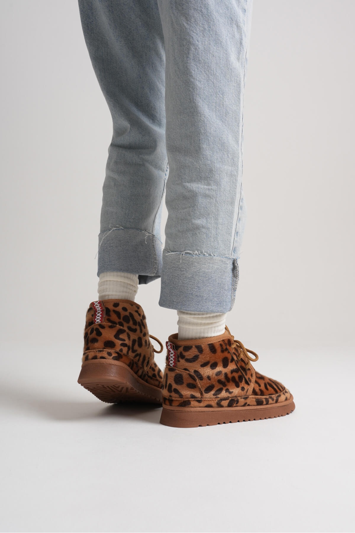 Daria Kadın Kışlık Leopar Desen İçi Kürklü Bot