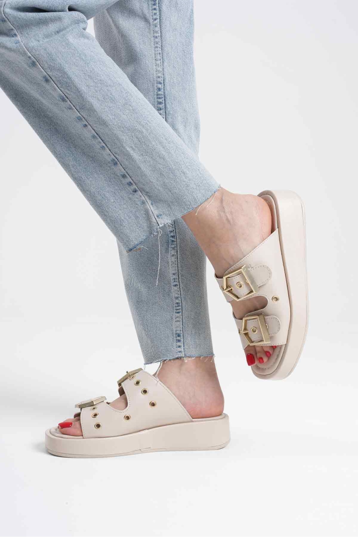 Glos Bej Cilt Terlik