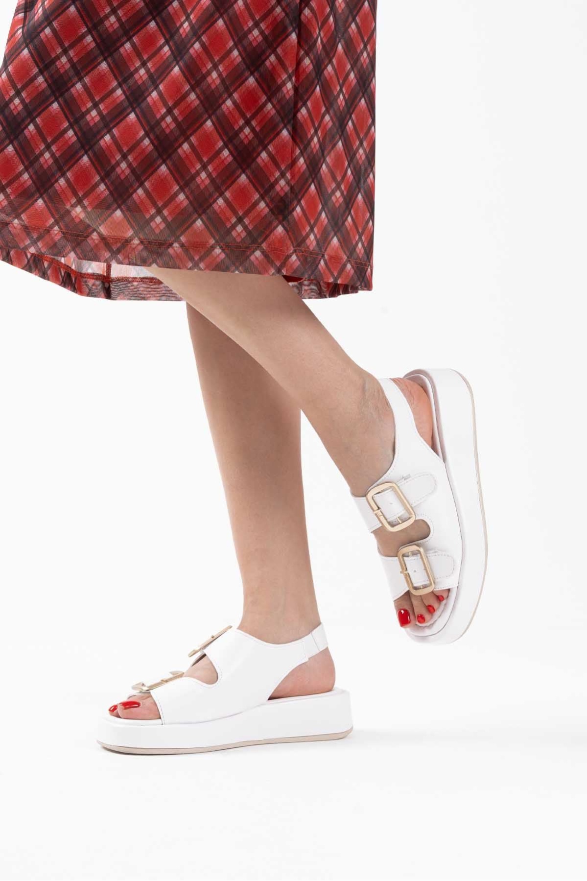 Shery Beyaz Cilt Sandalet
