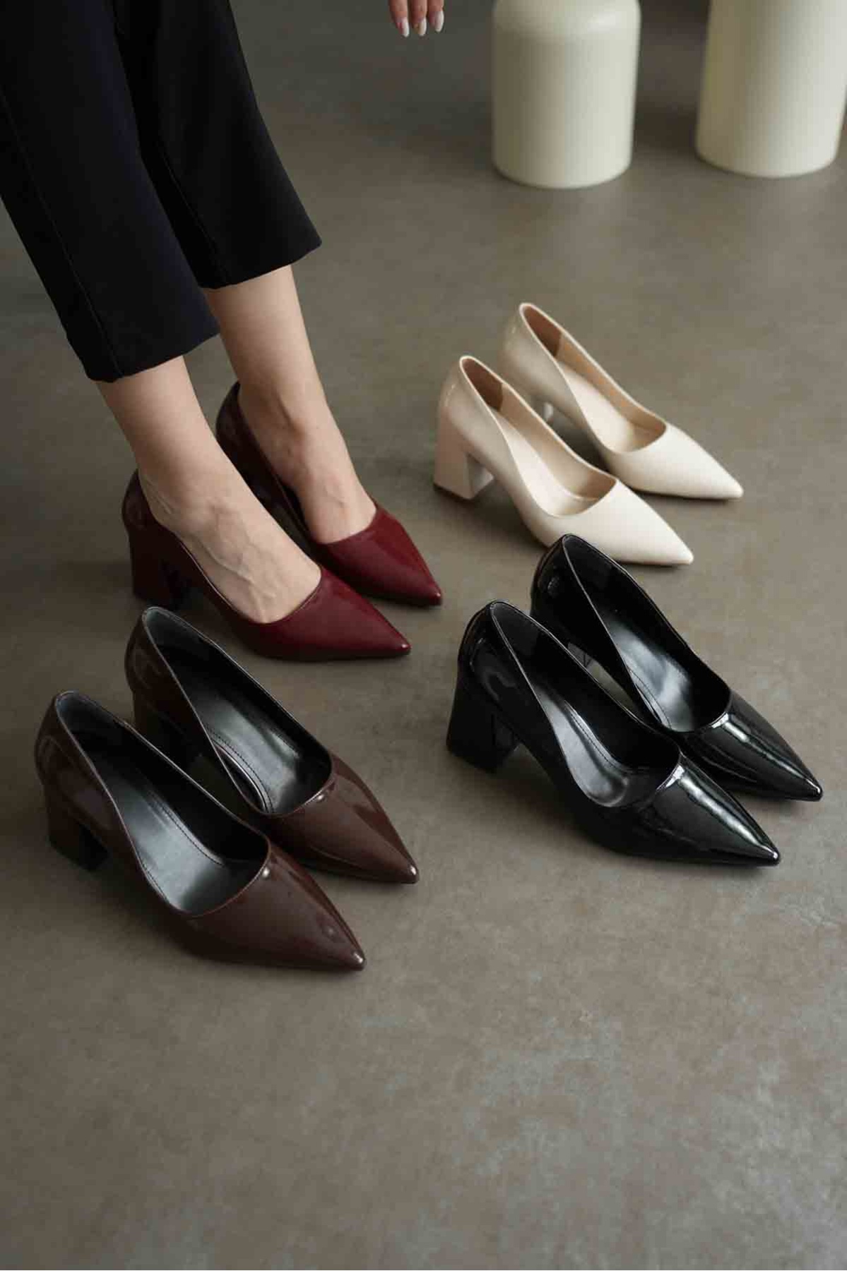 Valeria Bej Rugan Kadın Topuklu Ayakkabı