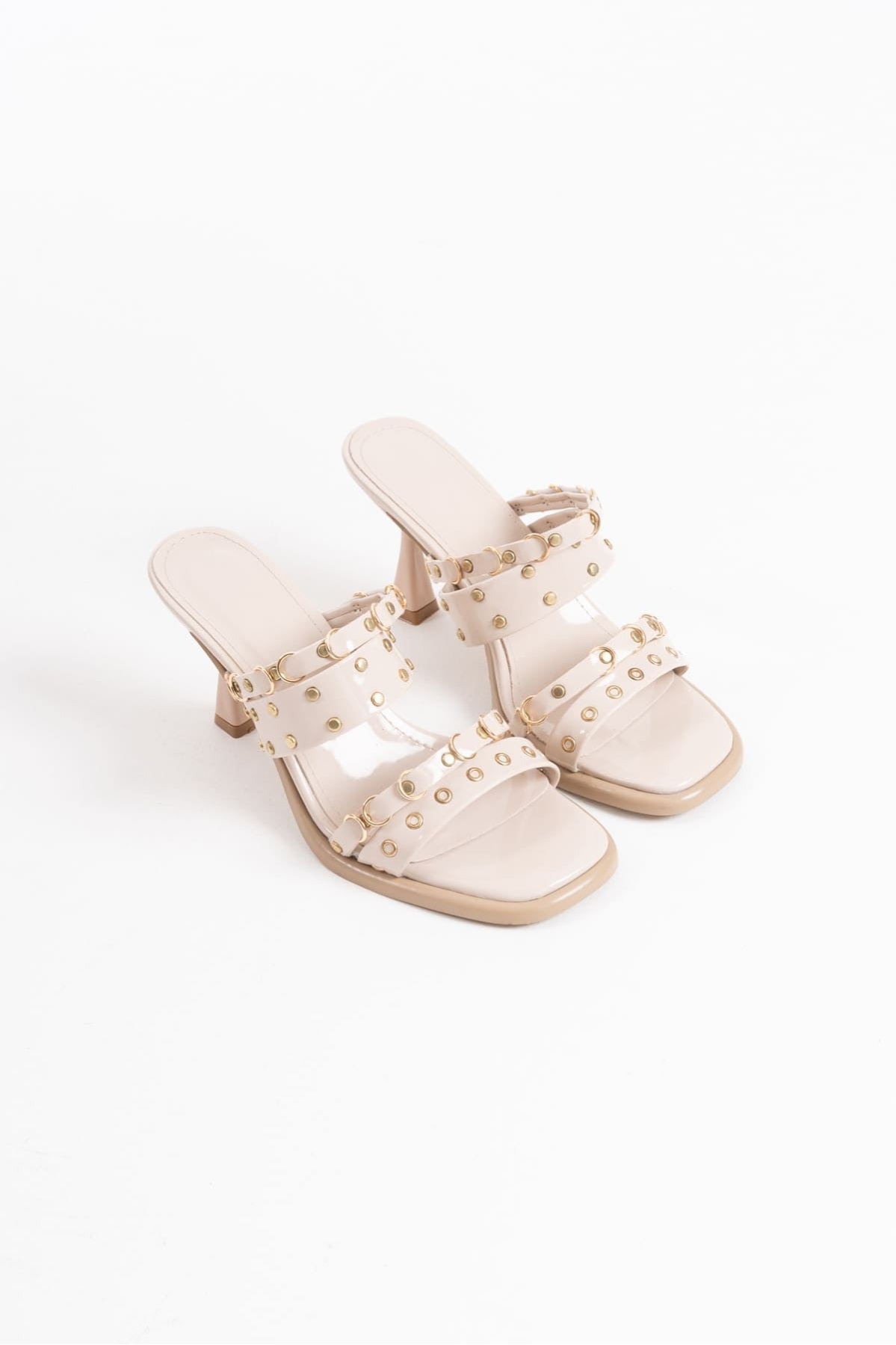 Merlin Topuklu Kadın Bej Terlik