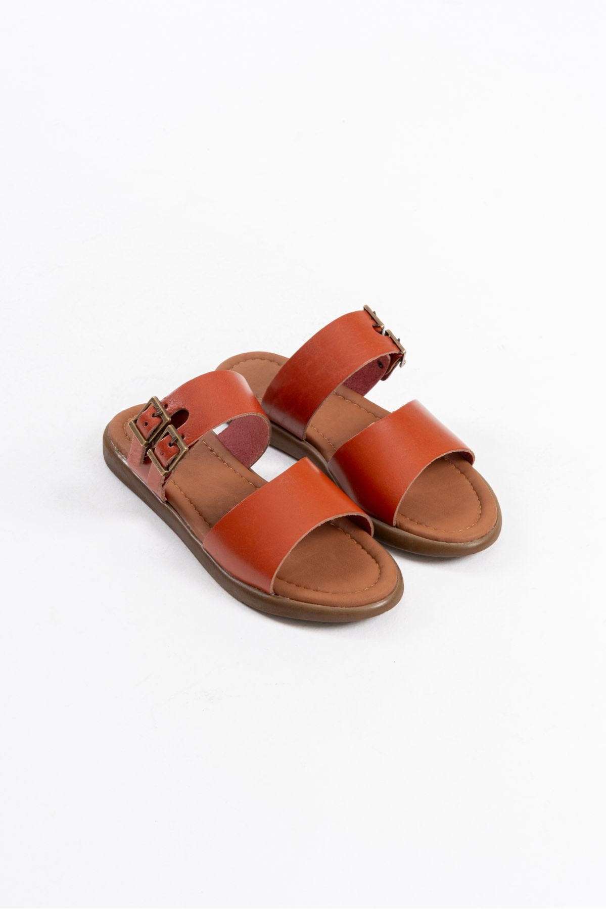 Kares Kiremit Hakiki Deri Terlik