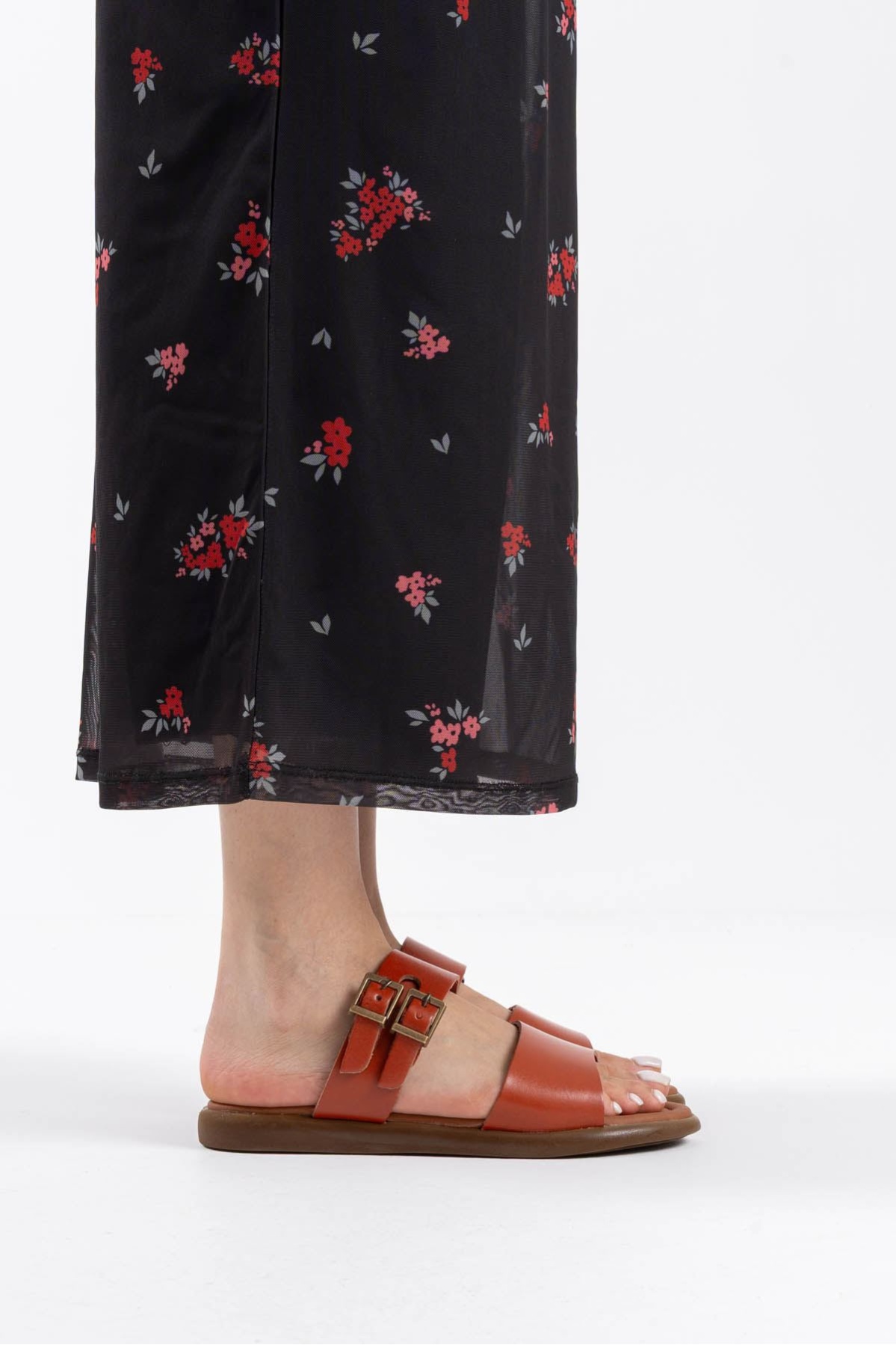 Kares Kiremit Hakiki Deri Terlik