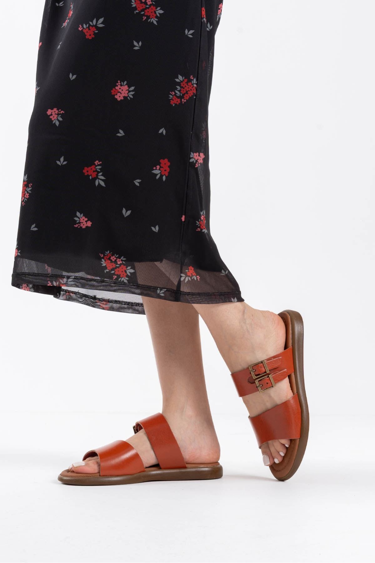 Kares Kiremit Hakiki Deri Terlik