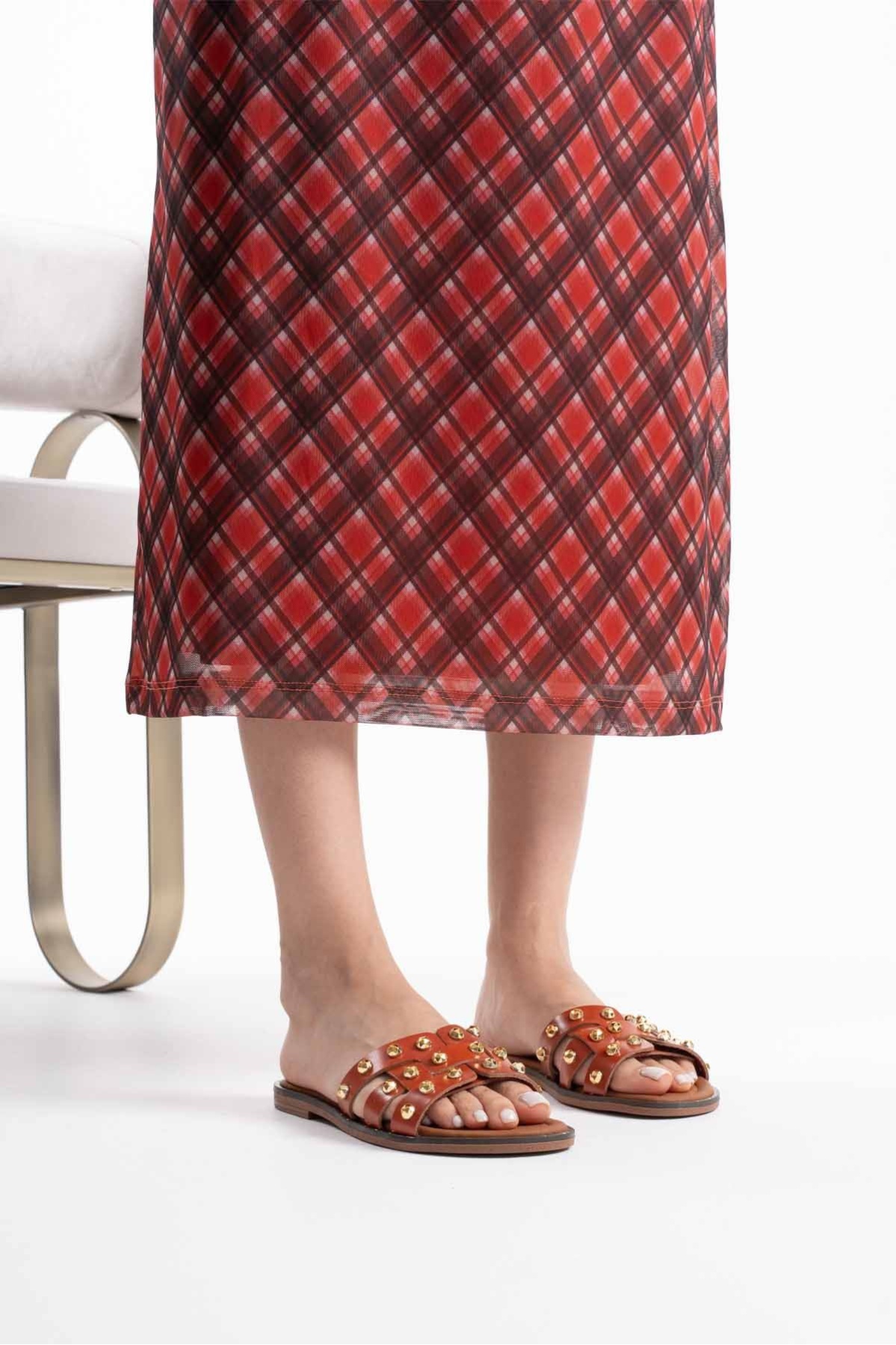 Loose Kiremit Hakiki Deri Terlik