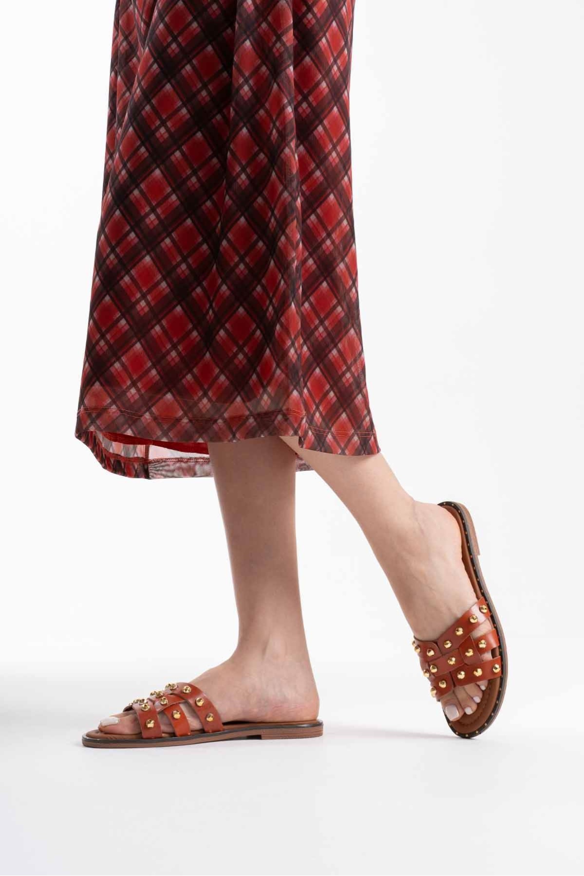 Loose Kiremit Hakiki Deri Terlik