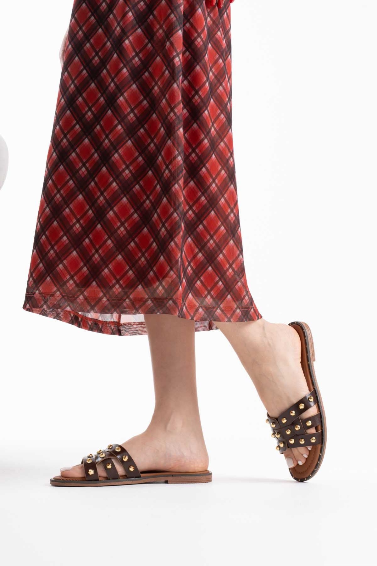 Loose Acı Kahve Hakiki Deri Terlik