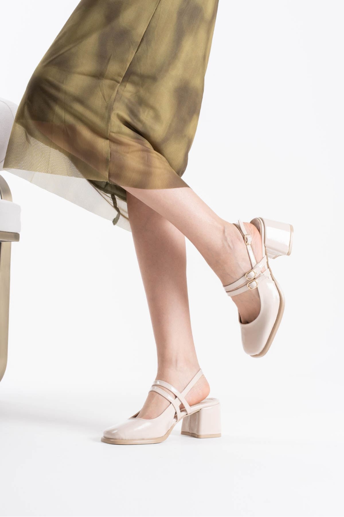 Faye Bej Rugan Kadın Topuklu Ayakkabı