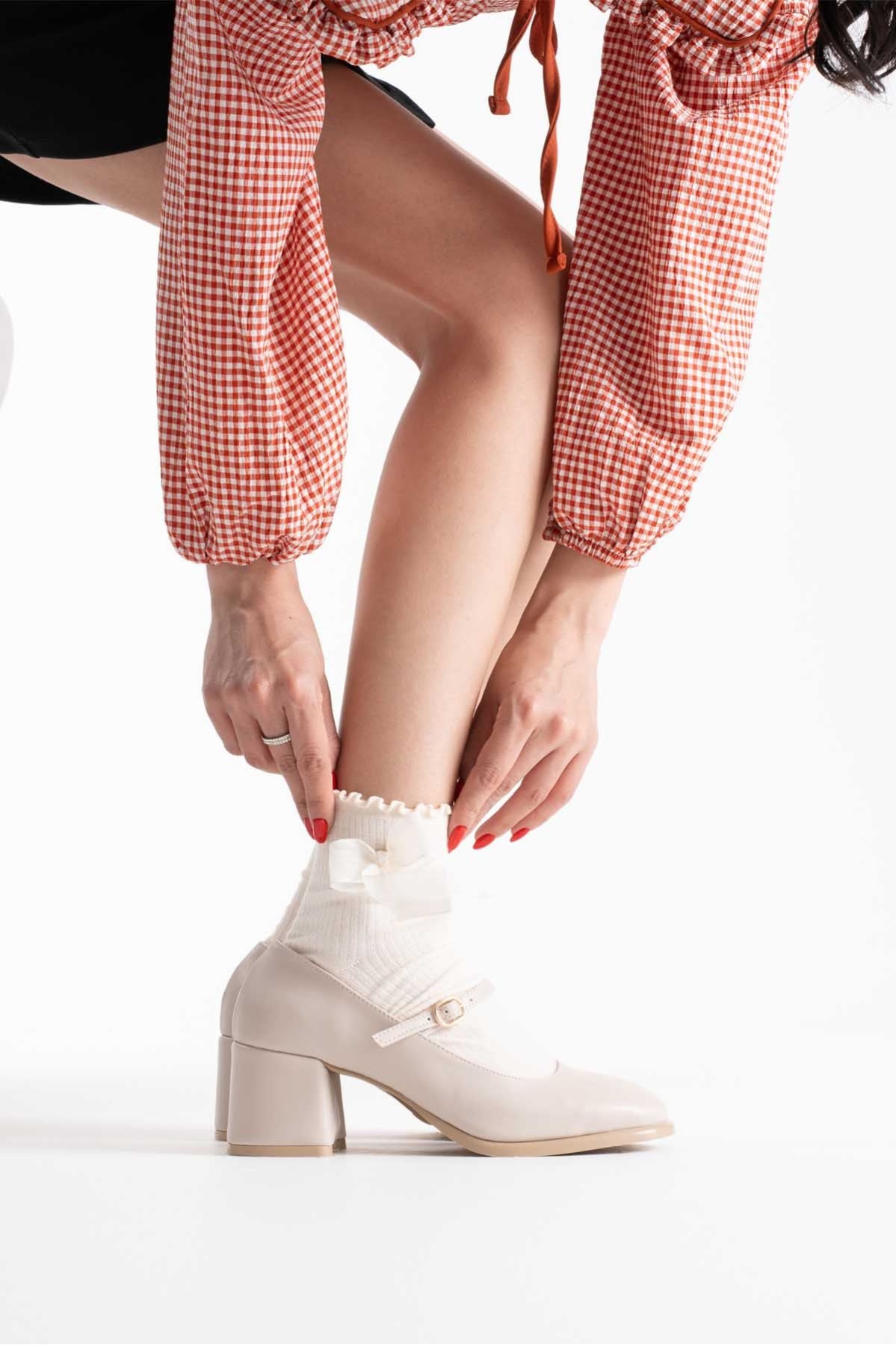 Blown Bej Cilt Kadın Topuklu Ayakkabı