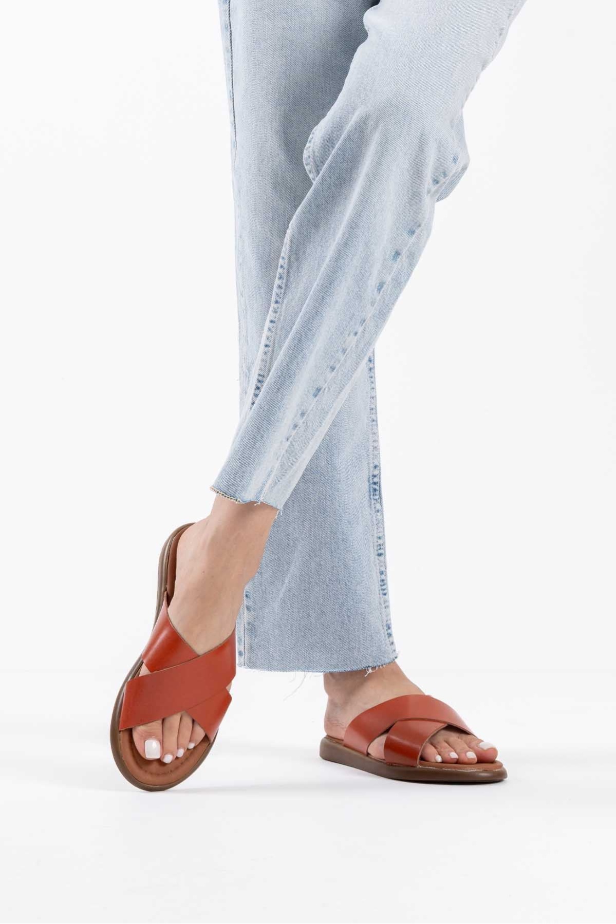 Weasley Kiremit Hakiki Deri Terlik