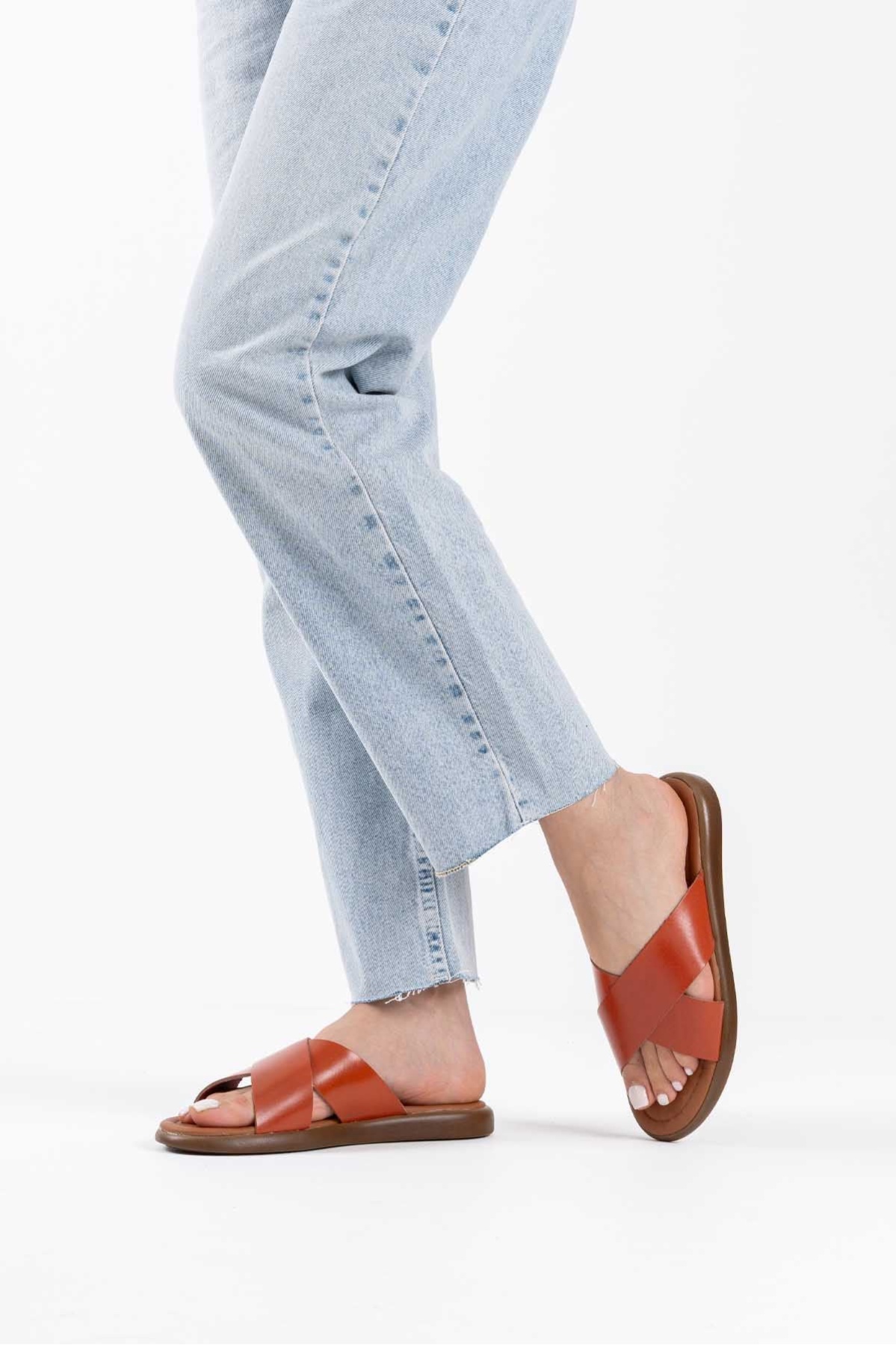 Weasley Kiremit Hakiki Deri Terlik