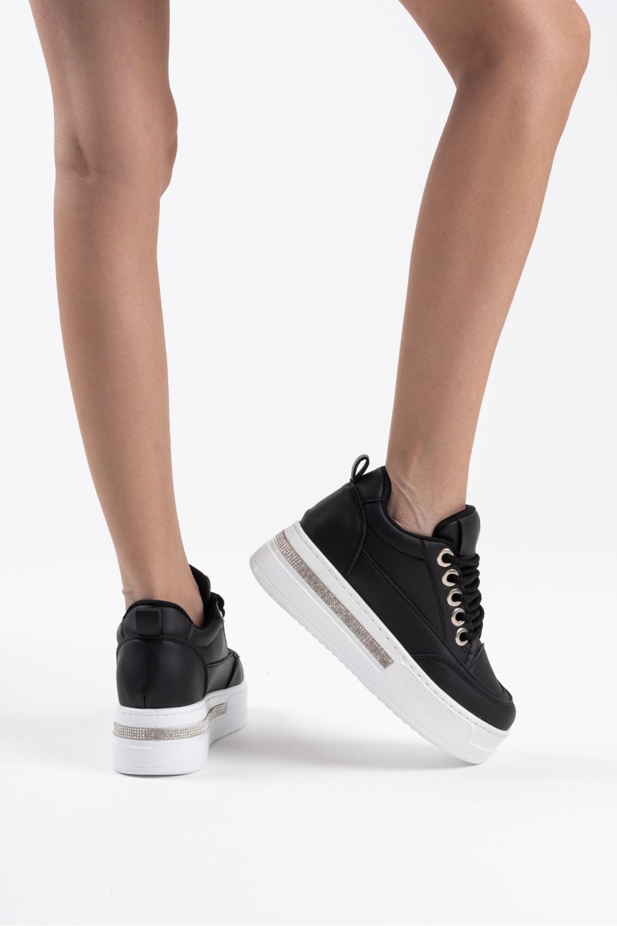 Alice Siyah Kadın Gizli Topuklu Sneaker